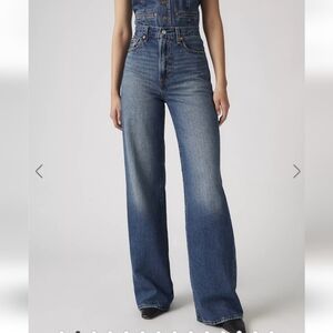 Levi's Ribcage Wide Leg Dark Denim Jeans